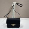Prada Embleme Saffiano Shoulder Bag 1BD320 Black