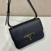 Prada Embleme Saffiano Shoulder Bag 1BD320 Black - Image 9