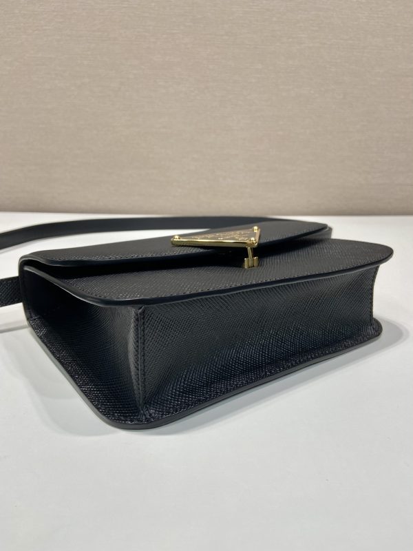 Prada Embleme Saffiano Shoulder Bag 1BD320 Black - Image 5