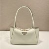 Prada Medium Leather Handbag 1BA444 White